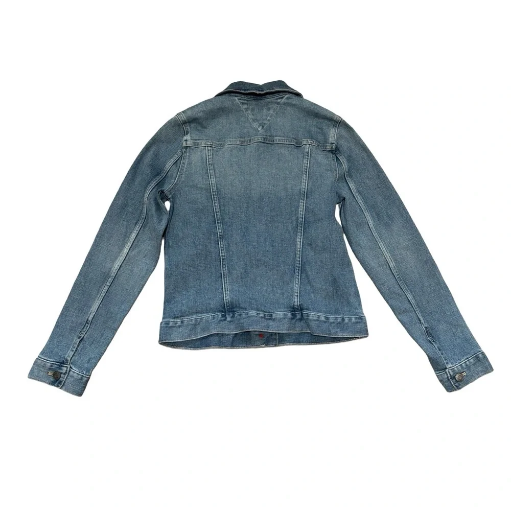Tommy Hilfiger Light Wash Stretch Denim Jacket | Button Front Jean Jacket | XS